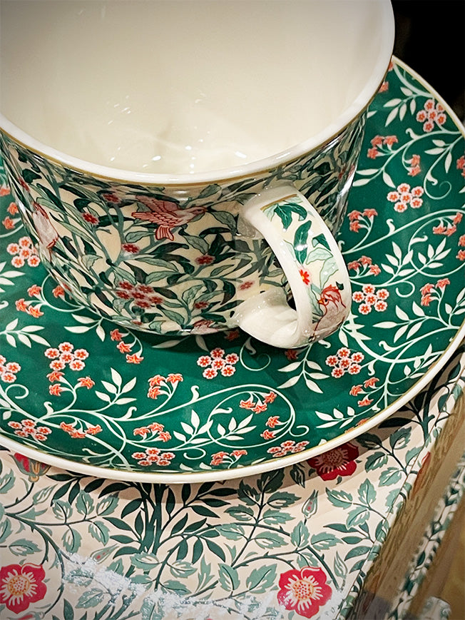 comprar-tazas-de-porcelana-con-plato-de-desayuno-hojas-y-pajaros
