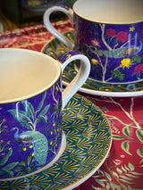 Set de 2 Tazas con Plato 'Imperial Peacock' - 240 ml