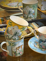 Juego de 4 Mugs de Porcelana 'Paradise Sauvage' - 300 ml