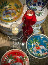 Candelabro Portavela de Cristal 'Samarcanda' Rojo