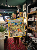 Pañuelo Estampado 'El Jardín de las Delicias' 90x90 cm - El Bosco