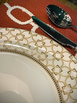 Plato Llano de Porcelana 'Decó'