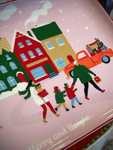 Bandeja Rectangular Porcelana 'Christmas Twist' - 22x14 cm