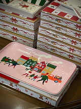 Bandeja Rectangular Porcelana 'Christmas Twist' - 22x14 cm