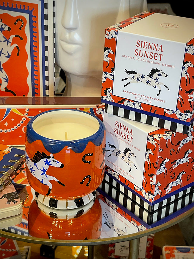 A Dopo 'Sienna Sunset' Candle - Horse Design 8oz - Limited Edition