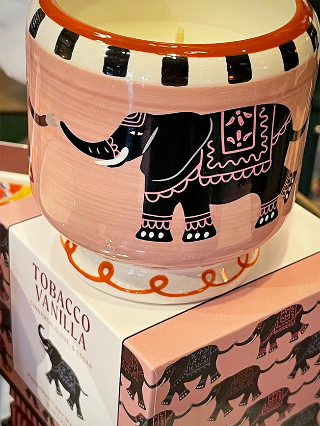 Vela A Dopo 'Tobacco Vanilla' - Diseño Elefantes 8oz - Edición Limitada