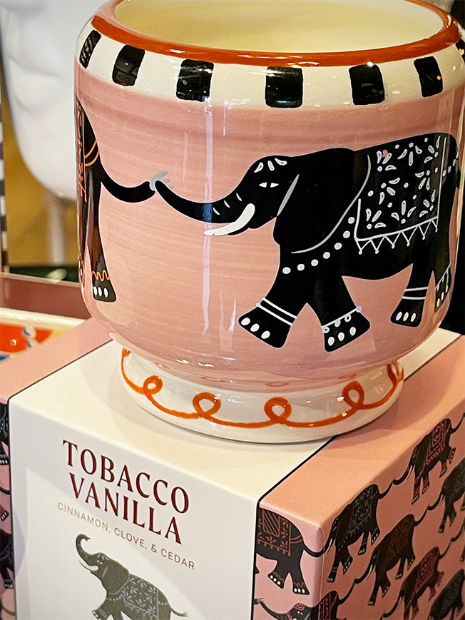 Vela A Dopo 'Tobacco Vanilla' - Diseño Elefantes 8oz - Edición Limitada