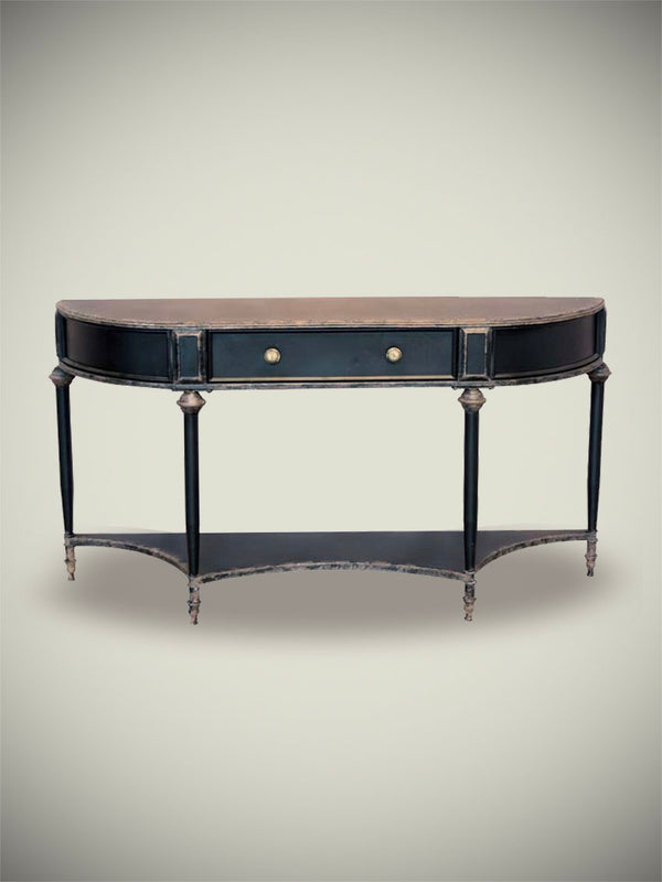 French Style Console Table 'Edouard' in Aged Metal