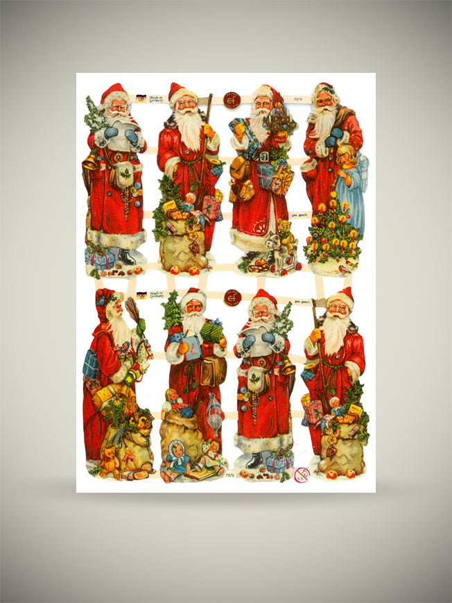 Hoja Cromos Alemanes 'Santas in Red'