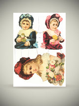German Trading Card Sheet 'Nostalgic Girls II'