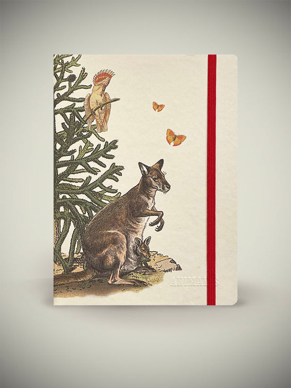 Cuaderno A5 'Animalis' - Canguro, Cacatúa y Mariposas