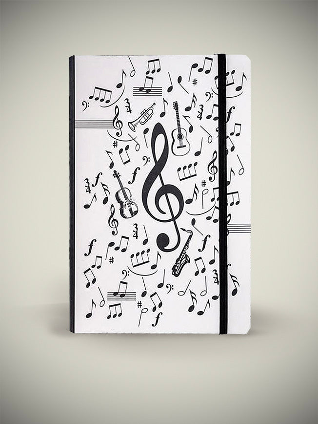 Libreta Grande Estampado 'Música'