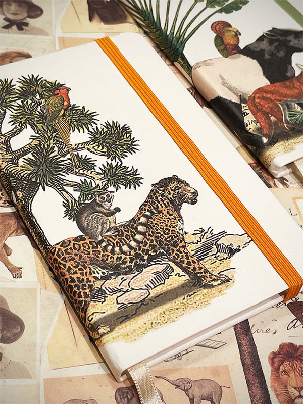 Cuaderno A6 'Animalis' - Leopardo, Loro y Lemur