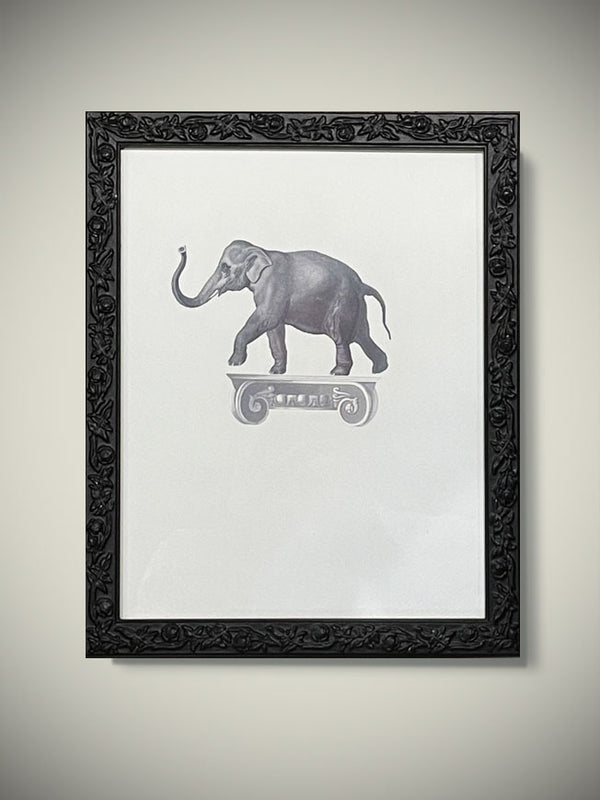 Cuadro Decorativo 'Elefante Sobre Capitel' - 25,5x20,5 cm