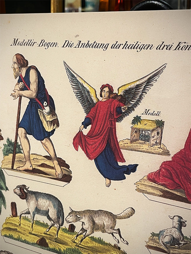 Set de 2 Láminas Decorativas Recortable Alemán 'Belén Tradicional'