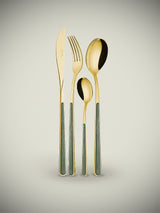 Juego de Cubertería 'Asia Pietra Verde Oro' - 24 Piezas