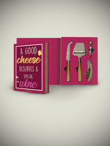 Gift Novels Cheese and Wine Utensil Set - A Good Cheese Deserves a Special Wine