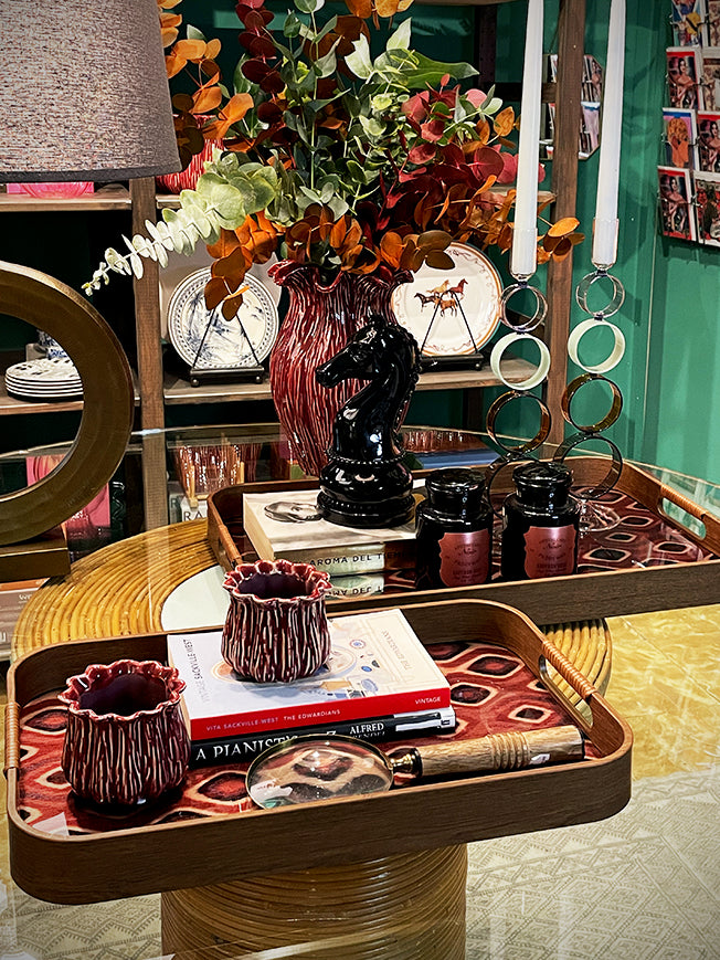 Bandeja Decorativa Rectangular 'Galateo' - Peacock - 42,5x27x4,5 cm