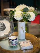 Jarrón de Cerámica Blanca con Pajarito 'Schwalbe'