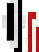 Lámina Decorativa 'Geometría en Negro y Rojo'