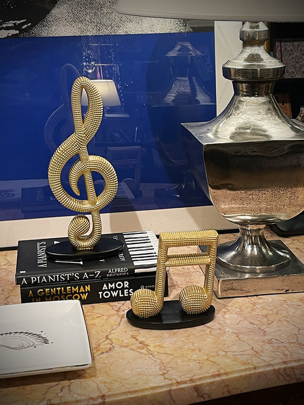 Figura Decorativa 'Clave de Sol' Dorada