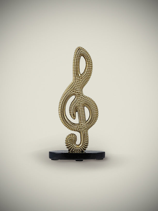 Golden Treble Clef Decorative Figurine for Gift | Tartan & Zebra