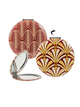 Espejo de Bolsillo Doble 'Art Deco' - Burdeos