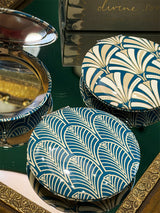 Espejo de Bolsillo Doble 'Art Deco' - Azul