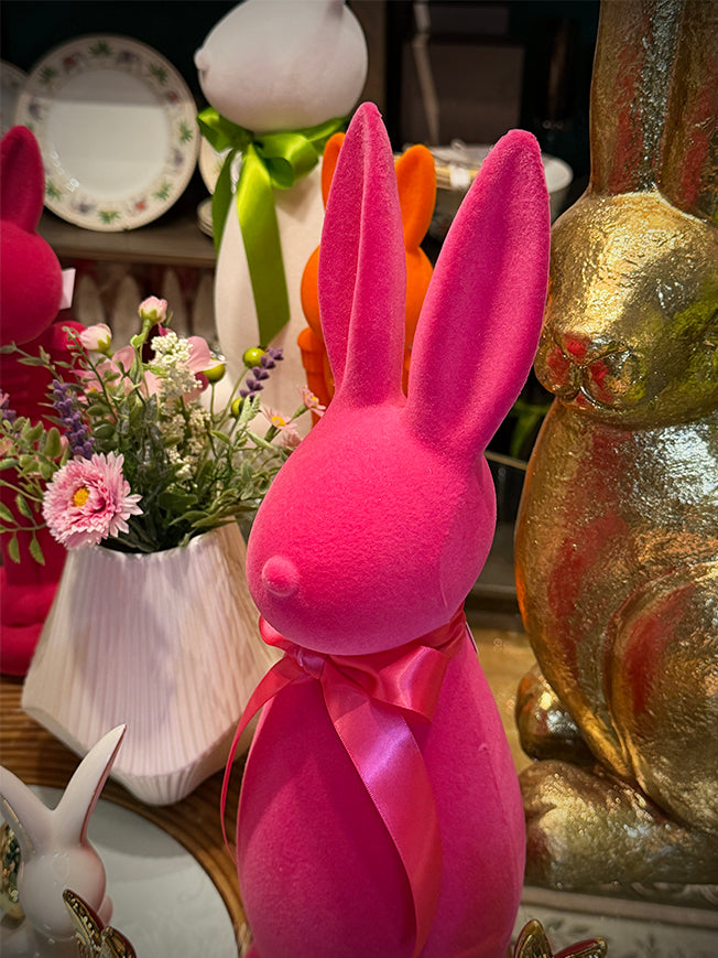 Buy Decorative Figurine 'Jimmy Rabbit' Fuchsia Pink | Tartan & Zebra
