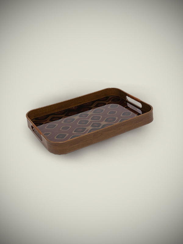 Bandeja Decorativa Rectangular 'Galateo' - Peacock - 51x32,5x4,5 cm