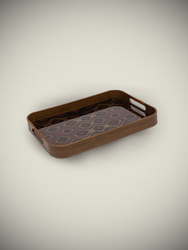 Bandeja Decorativa Rectangular 'Galateo' - Peacock - 51x32,5x4,5 cm