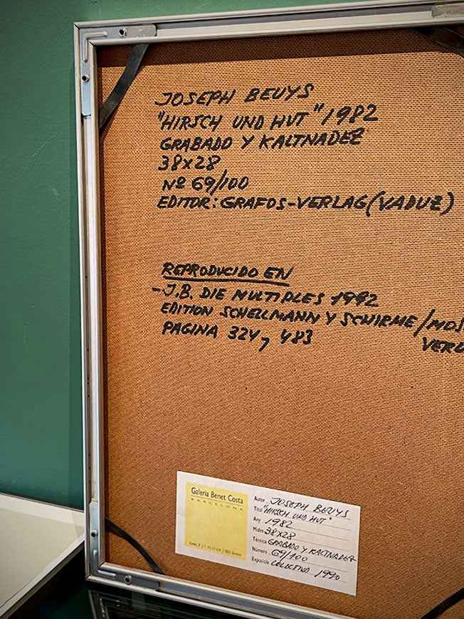 Original Engraving 'Hirsch und Hut' - Joseph Beuys