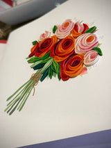 Tarjeta Filigrana de Papel 'Bouquet de Rosas'