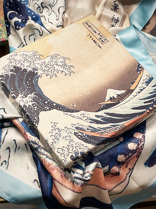 Pañuelo Estampado 'La Gran Ola' 90x90 cm - Katsushika Hokusai