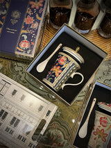 Taza para Infusiones con Tapa y Cuchara 'Glamour' - Paisley Blue - 320 ml