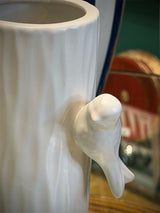 Jarrón de Cerámica Blanca con Pajarito 'Schwalbe'