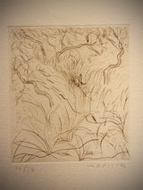 Engraving on Handmade Paper 'Untitled' - Marshal