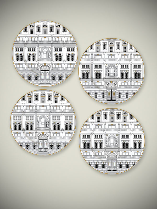 Set of 4 Porcelain Dessert Plates 'Palazzo'