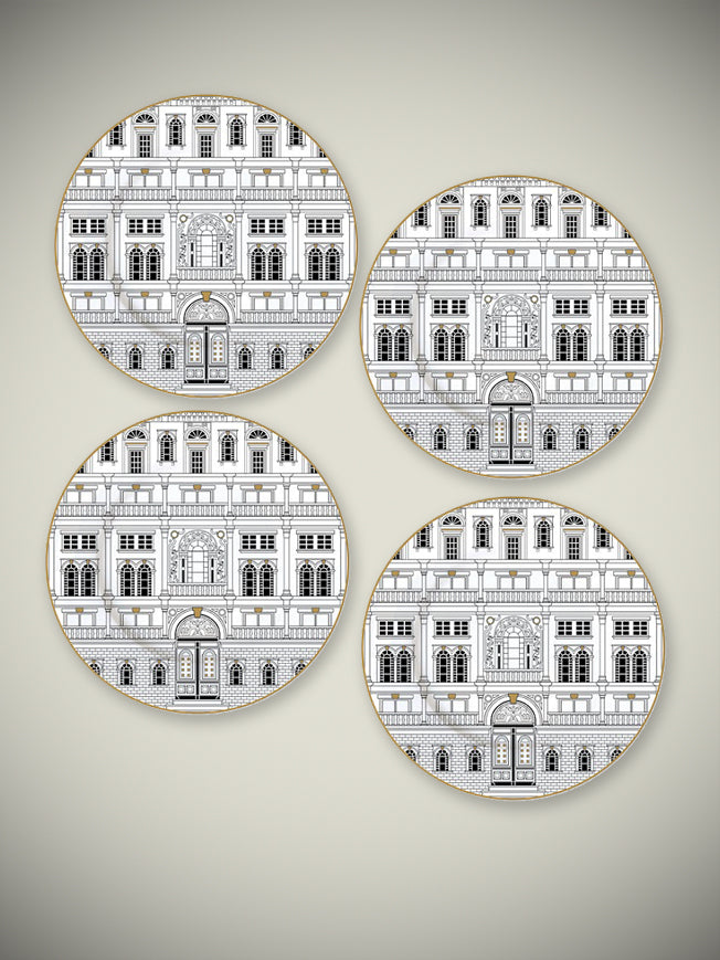 Set de 4 Platos de Postre de Porcelana 'Palazzo'