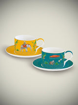 Set de 2 Tazas con Plato 'Marajah' - 240 ml