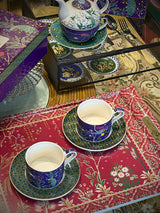 Set de 2 Tazas con Plato 'Imperial Peacock' - 240 ml