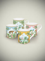 Juego de 4 Mugs de Porcelana 'Paradise Sauvage' - 300 ml