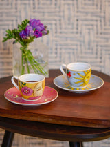 Juego de 6 Tazas y Platos de Café  'Sun & Moon'