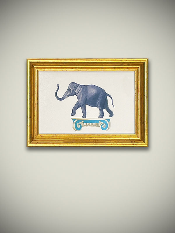 Pequeño Cuadro Decorativo 'Elefante Sobre Capitel' - 10x15 cm