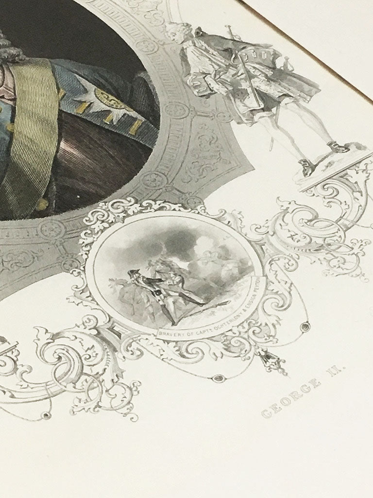 Antique Engraving 'King George II' - 35x25.5 cm