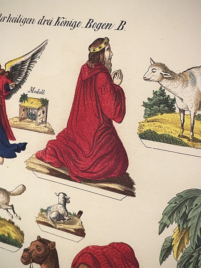 Set de 2 Láminas Decorativas Recortable Alemán 'Belén Tradicional'