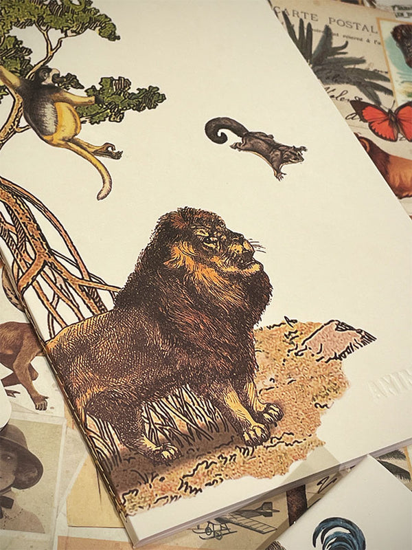 A5 Notebook 'Animalis' - Lion, Monkey and Lemur
