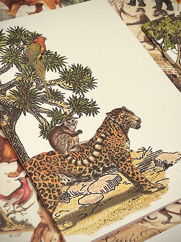 A5 Notebook 'Animalis' - Leopard, Parrot and Lemur