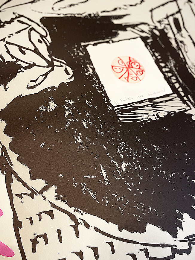 Aguafuerte Original 'Fenêtres - Rose' - Pierre Alechinsky