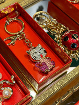 Llavero con Cristales ‘Lucky Charm’ - Gato Rosa